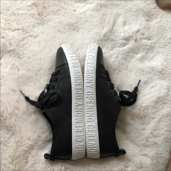 Opening Ceremony LEATHER Sneakers La Cienega BLACK - Picture 4 of 10